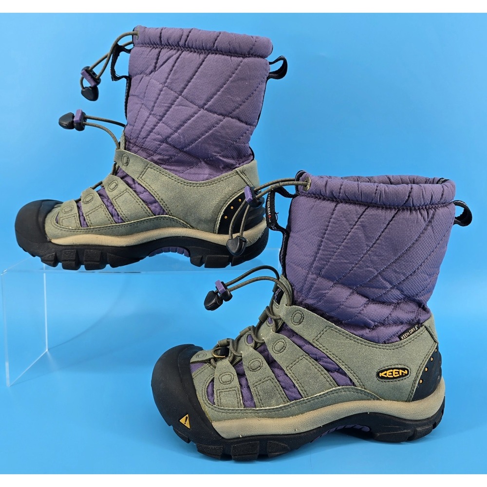 Keen Shellback Winter Boot Big Girl Sz 5 EU35 Waterproof Purple‎ Gray Insulated